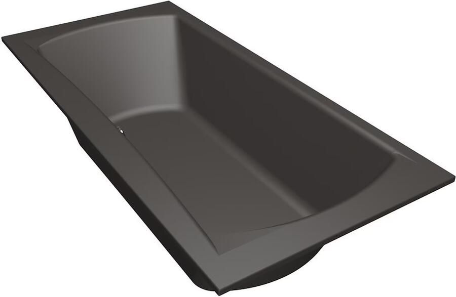 Xenz Ligbad Robijn | Inbouw | 180x80 cm | Incl.Badafvoer | Met overloop | Acryl | Antraciet mat - Foto 4