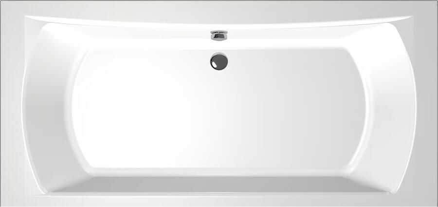 Xenz Ligbad Inbouw Robijn Rechthoek 1-2 Persoons Duobad 80x180x45cm Acryl Glans Wit met Poten - Foto 3