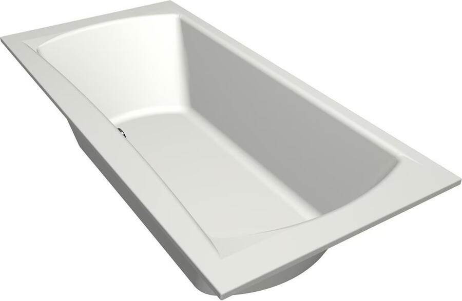 Xenz Ligbad Robijn | Inbouw | 180x80 cm | Incl.Badafvoer | Met overloop | Acryl | Mat wit - Foto 2