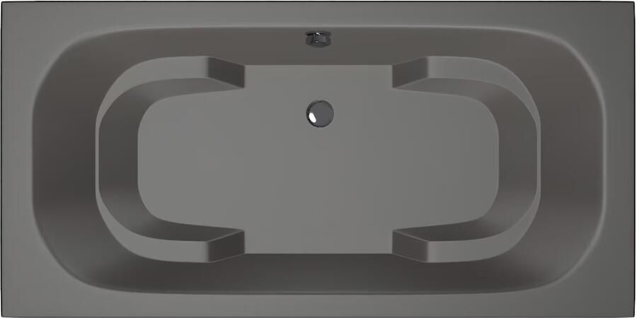 Xenz Ligbad Inbouw Tanga Rechthoek 1-2 Persoons Duobad 90x180x48cm Acryl Antraciet Mat met Poten - Foto 4