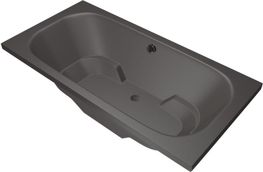 Xenz Ligbad Inbouw Tanga Rechthoek 1-2 Persoons Duobad 90x180x48cm Acryl Antraciet Mat met Poten - Foto 3