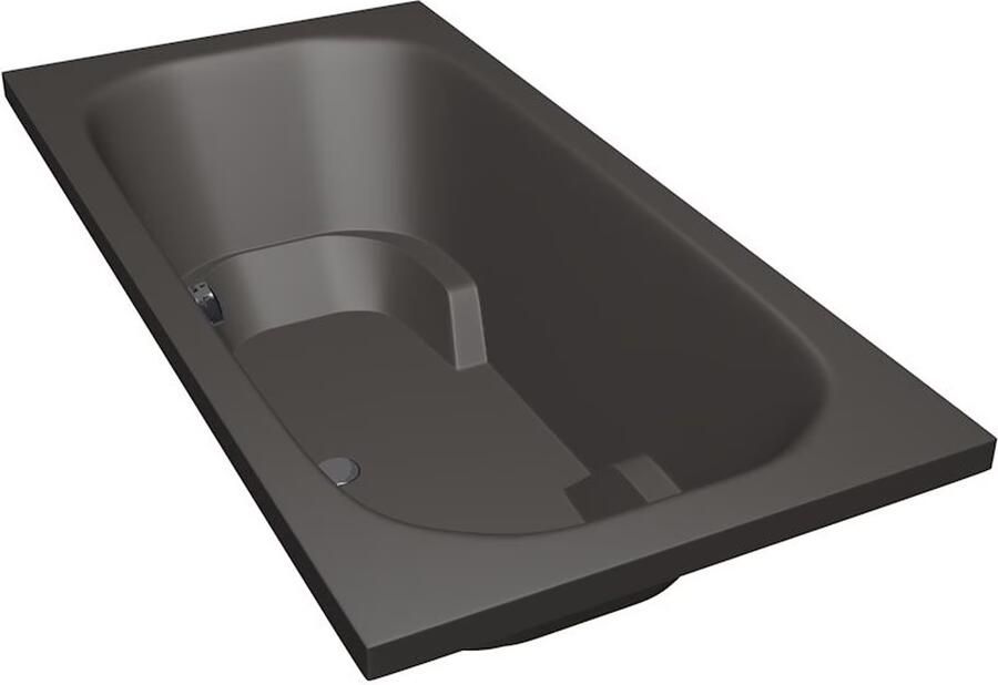 Xenz Ligbad Inbouw Tanga Rechthoek 1-2 Persoons Duobad 90x180x48cm Acryl Antraciet Mat met Poten - Foto 2