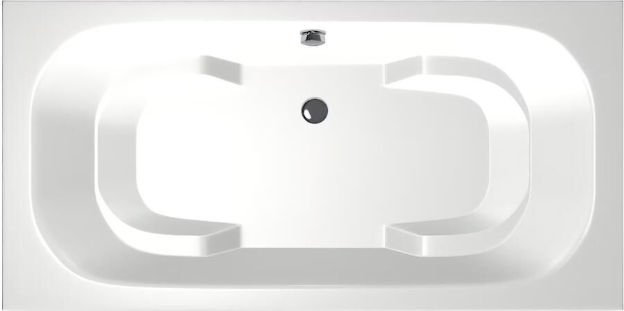 Xenz Ligbad Inbouw Tanga Rechthoek 1-2 Persoons Duobad 90x180x48cm Acryl Wit Hoogglans met Poten - Foto 5