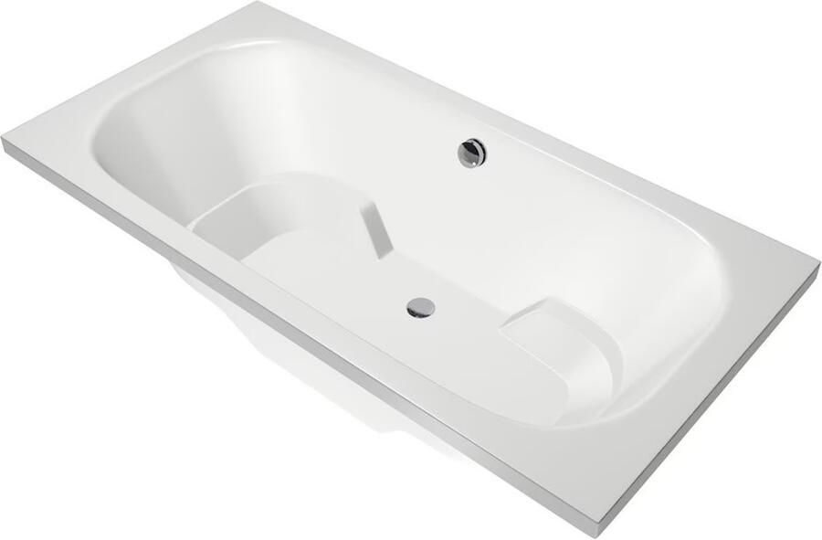 Xenz Ligbad Inbouw Tanga Rechthoek 1-2 Persoons Duobad 90x180x48cm Acryl Wit Hoogglans met Poten - Foto 4