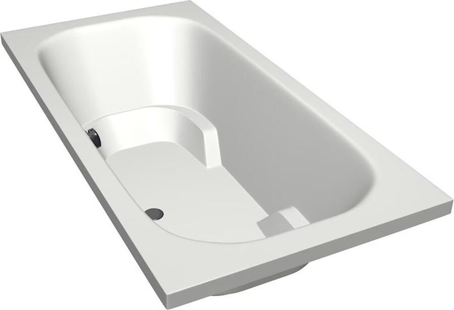 Xenz Ligbad Inbouw Tanga Rechthoek 1-2 Persoons Duobad 90x180x48cm Acryl Wit Hoogglans met Poten - Foto 3