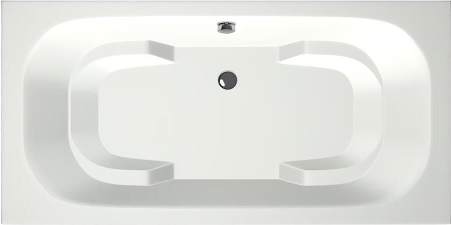 Xenz Ligbad Inbouw Tanga Rechthoek 1-2 Persoons Duobad 90x180x48cm Acryl Edelweiss Mat met Poten - Foto 4