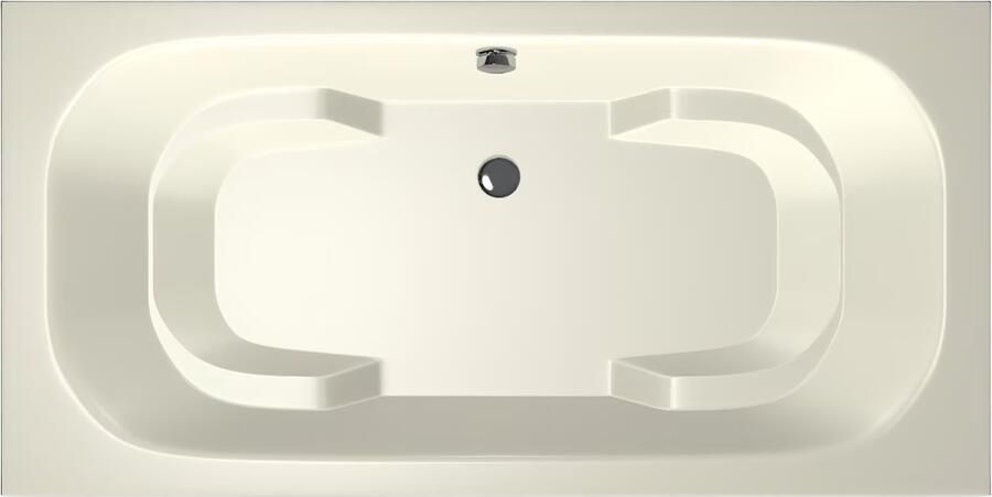 Xenz Ligbad Inbouw Tanga Rechthoek 1-2 Persoons Duobad 90x180x48cm Acryl Pergamon Hoogglans met Poten - Foto 3