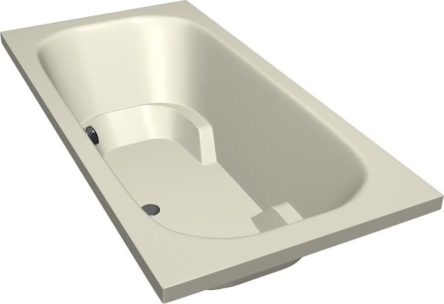 Xenz Ligbad Inbouw Tanga Rechthoek 1-2 Persoons Duobad 90x180x48cm Acryl Pergamon Hoogglans met Poten
