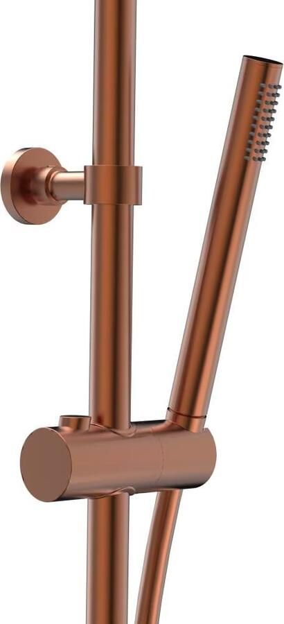 Xenz Regendouche set Duero | Opbouw | 20 cm | Thermostaatkraan | Telescopisch | Oud koper - Foto 2