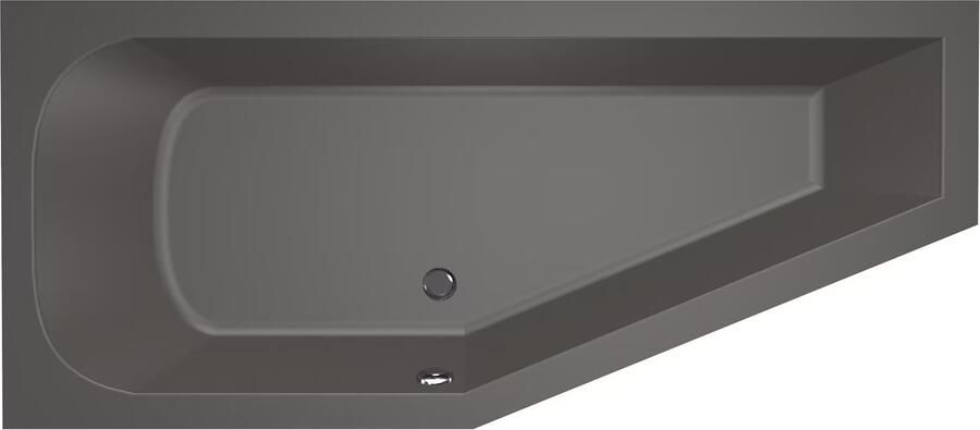 Xenz Ruimtebesparend bad Lagoon compact | Links | 160x75 cm | Incl.Badafvoer | Met overloop | Acryl | Antraciet mat - Foto 3