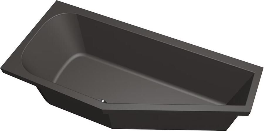 Xenz Ruimtebesparend bad Lagoon compact | Links | 160x75 cm | Incl.Badafvoer | Met overloop | Acryl | Antraciet mat - Foto 2