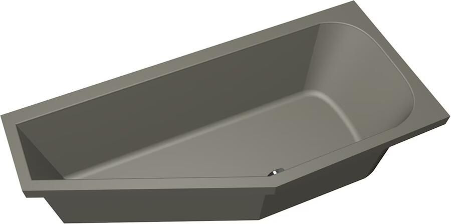 Xenz Ruimtebesparend bad Lagoon compact | Rechts | 170x75 cm | Incl.Badafvoer | Met overloop | Acryl | Cement mat - Foto 2