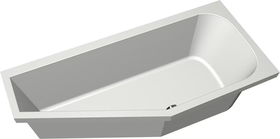 Xenz Ruimtebesparend bad Lagoon compact | Rechts | 170x75 cm | Incl.Badafvoer | Met overloop | Acryl | Glans wit - Foto 2