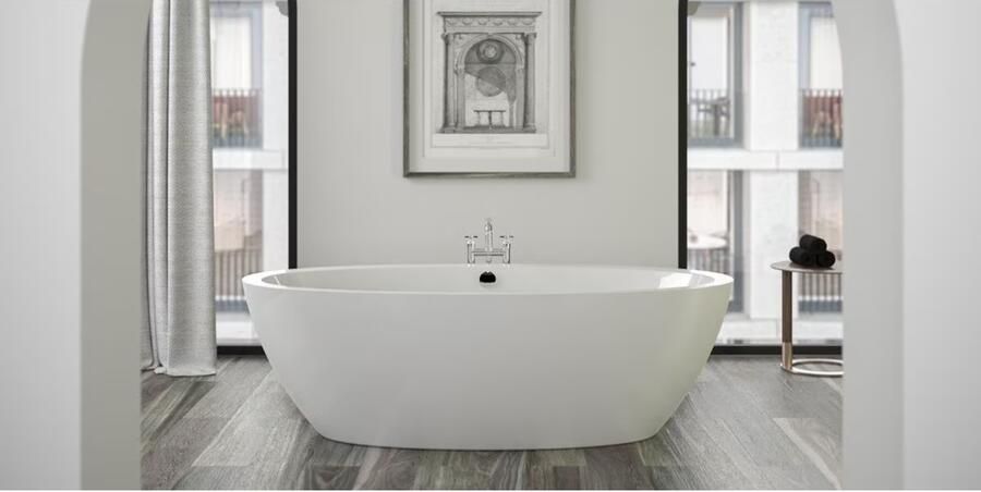 Xenz Vrijstaand bad Britt | 190x94 cm | Incl.Badafvoer-Glans wit | Sleuf overloop | Acryl | Glans wit