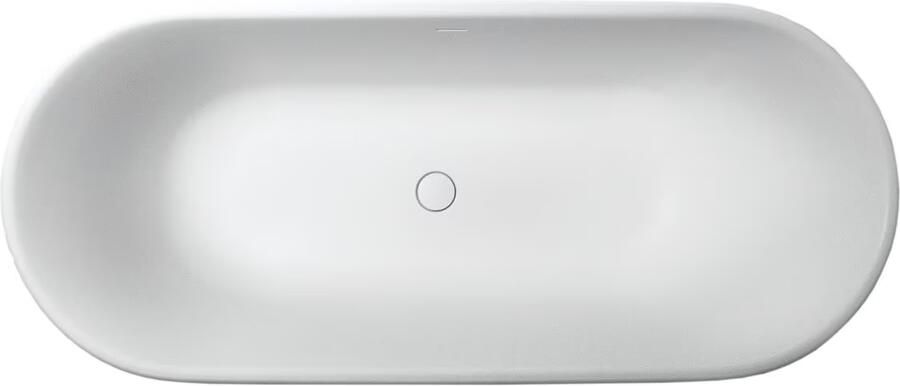 Xenz Vrijstaand bad Humberto | 170x72 cm | Incl.Badafvoer-Mat wit | Solid surface | Zwart mat-Mat wit - Foto 2