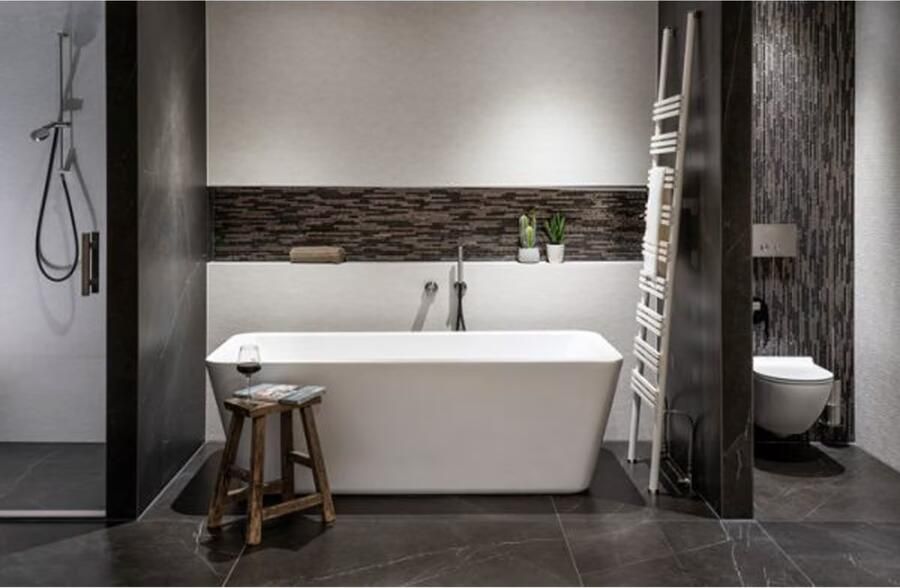 Xenz Vrijstaand bad Marina | 180x80 cm | Incl.Badafvoer-Mat wit | Sleuf overloop | Acryl | Mat wit