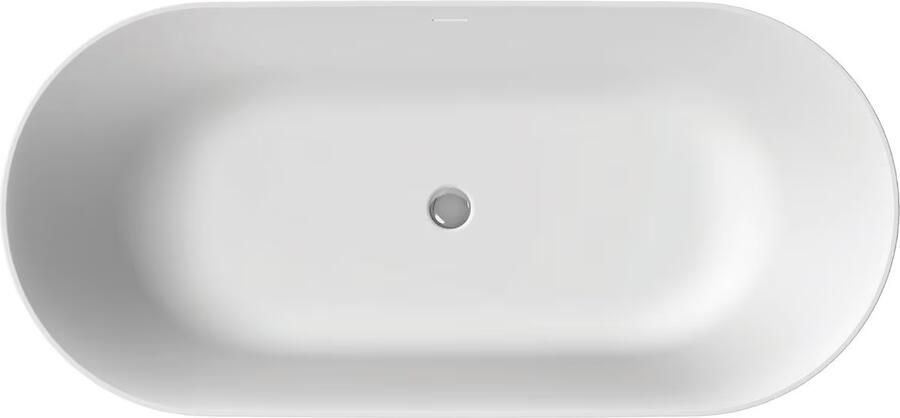 Xenz Vrijstaand bad Mauro | 180x84 cm | Incl.badafvoer-Wit mat | Solid surface | Ovaal | Grafiet-Wit mat - Foto 2