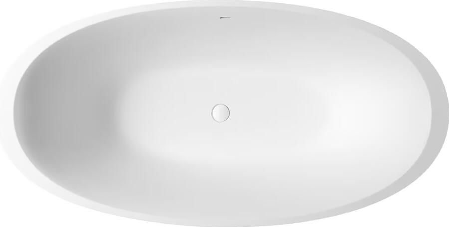 Xenz Vrijstaand bad Sio | 180x90 | Incl.Badafvoer-Wit mat | Solid surface | Ovaal | Grafiet-Wit mat - Foto 3