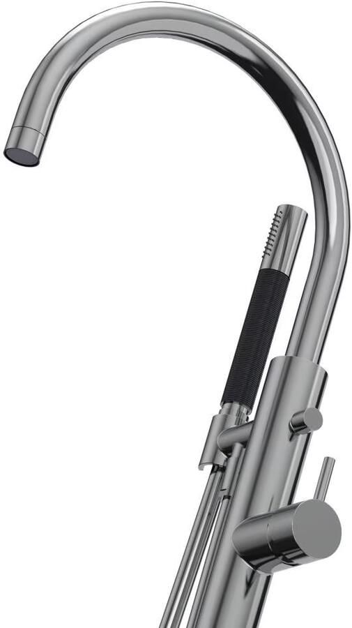 Xenz Vrijstaande badkraan Duero | Hoogte uitloop 84.5 cm | Draaibare uitloop | Mengkraan | Rond | Chroom