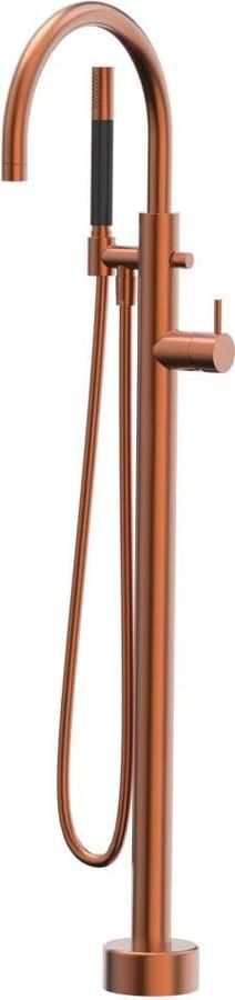 Xenz Vrijstaande badkraan Duero | Hoogte uitloop 84.5 cm | Draaibare uitloop | Mengkraan | Rond | Koper - Foto 3