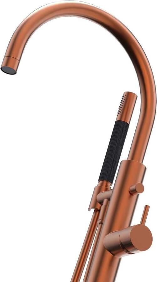 Xenz Vrijstaande badkraan Duero | Hoogte uitloop 84.5 cm | Draaibare uitloop | Mengkraan | Rond | Koper