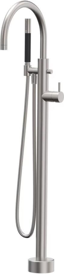 Xenz Vrijstaande badkraan Duero | Hoogte uitloop 84.5 cm | Draaibare uitloop | Mengkraan | Rond | RVS look - Foto 3
