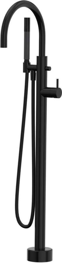 Xenz Vrijstaande badkraan Duero | Hoogte uitloop 84.5 cm | Draaibare uitloop | Mengkraan | Rond | Zwart - Foto 3