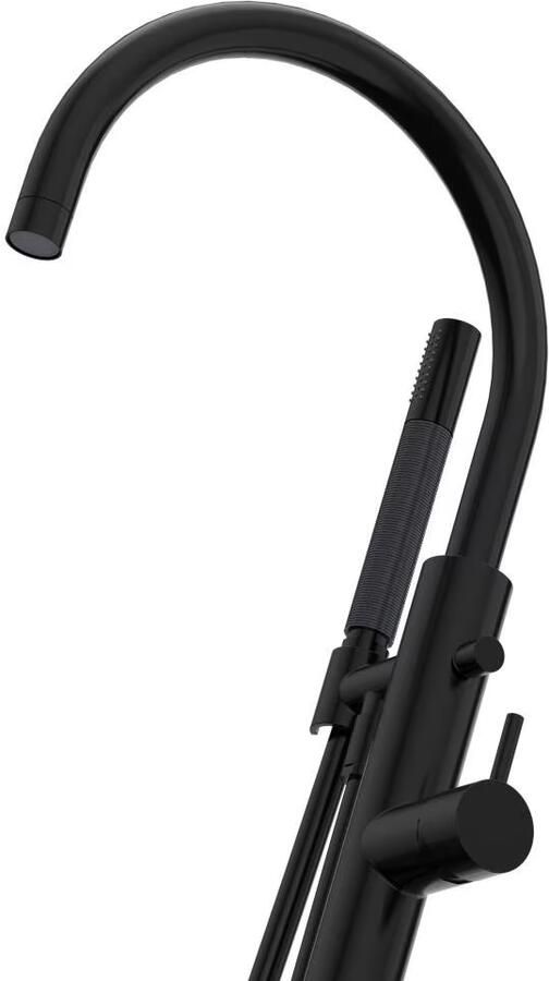 Xenz Vrijstaande badkraan Duero | Hoogte uitloop 84.5 cm | Draaibare uitloop | Mengkraan | Rond | Zwart