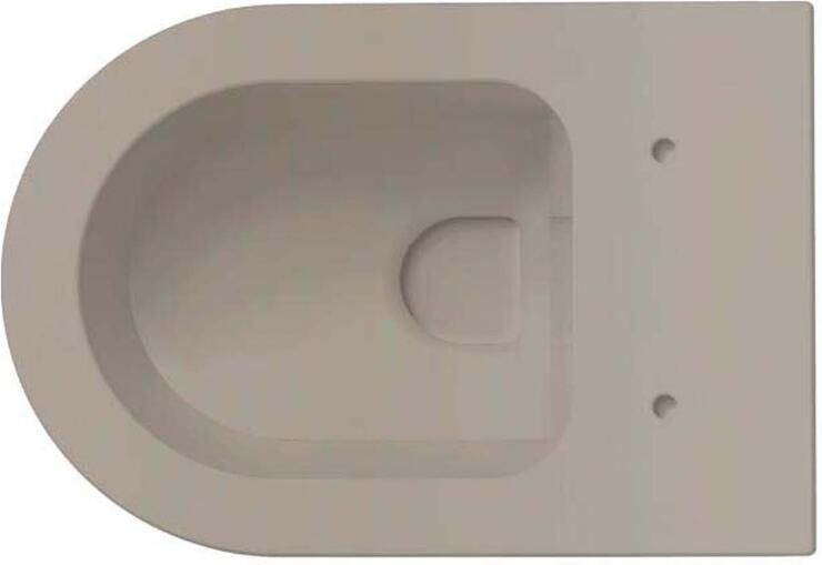 Xenz Wandcloset Gio | 47 cm | Zonder spoelrand | Zonder toiletzitting | Excl.Toiletzitting | Keramiek | Mat zand - Foto 3