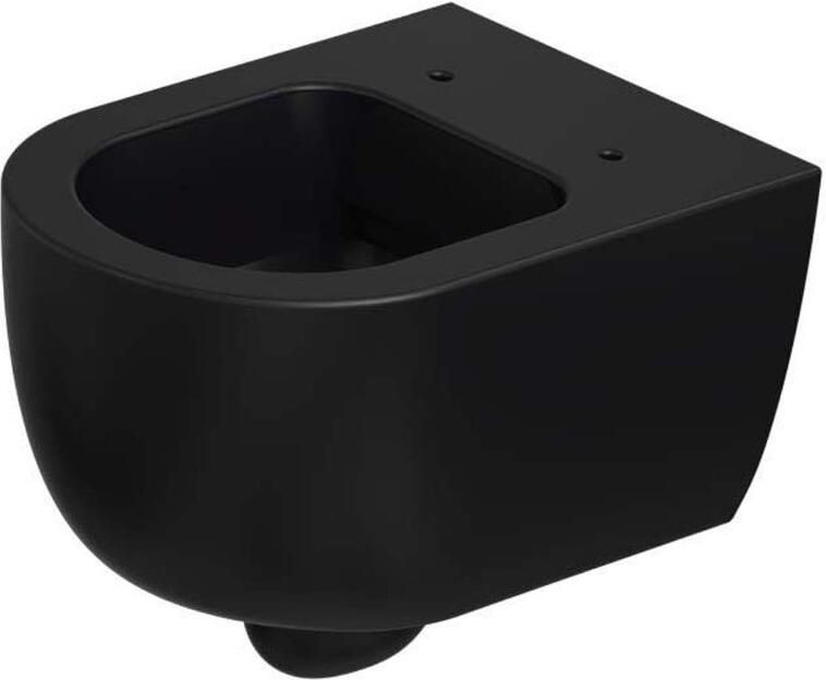 Xenz Wandcloset Gio | 47 cm | Zonder spoelrand | Zonder toiletzitting | Excl.Toiletzitting | Keramiek | Zwart mat - Foto 3