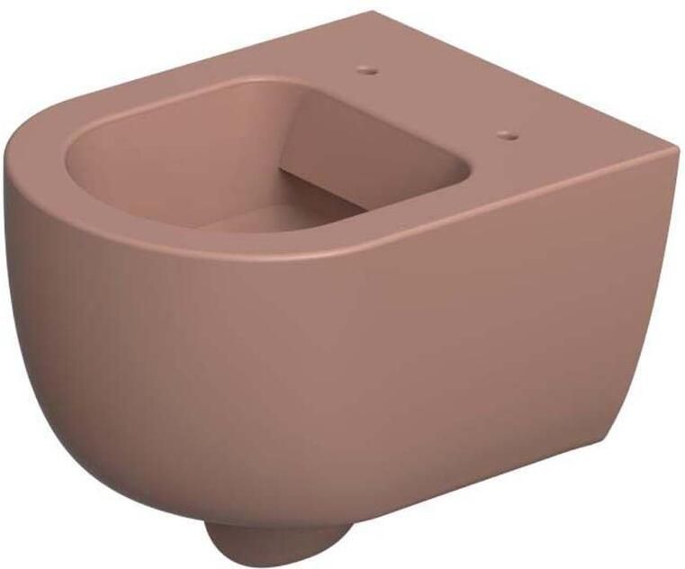 Xenz Wandcloset Gio | 52 cm | Rimless | Zonder toiletzitting | Keramiek | Rose mat - Foto 2