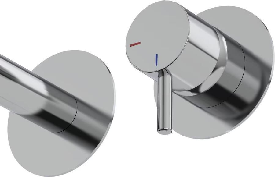 Xenz Wastafelkraan Duero | Inbouw | Mengkraan | Incl.Inbouwdeel | Rond | Chroom