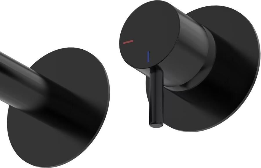 Xenz Wastafelkraan Duero | Inbouw | Mengkraan | Incl.Inbouwdeel | Rond | Mat zwart - Foto 2