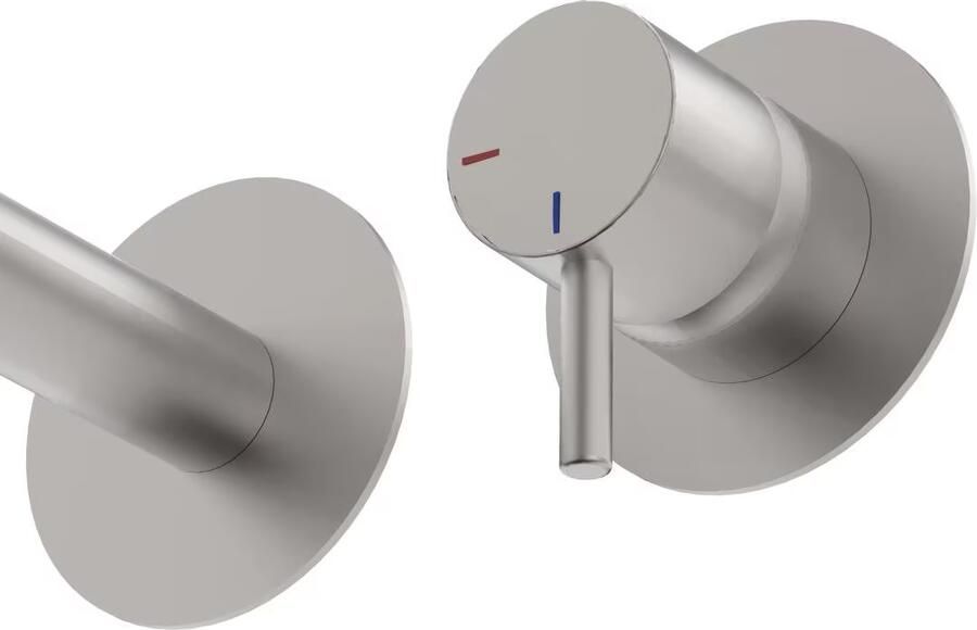 Xenz Wastafelkraan Duero | Inbouw | Mengkraan | Incl.Inbouwdeel | Rond | RVS look