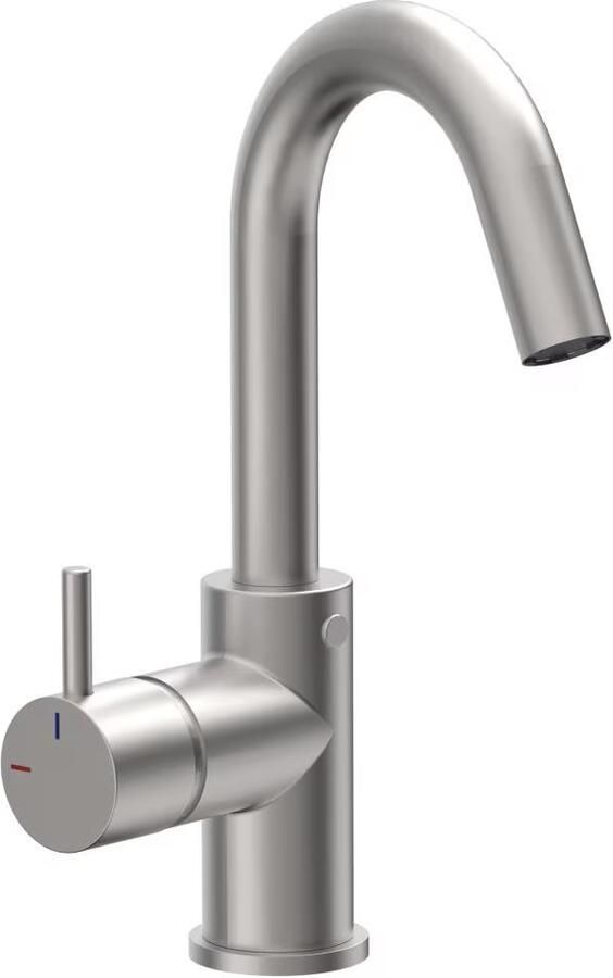 Xenz Wastafelkraan Duero | Opbouw | Mengkraan | Hoog model | Inox (rvs look) - Foto 3