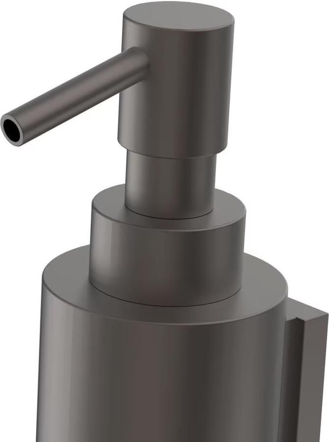 Xenz Zeepdispenser Duero | Wandmontage | Messing | Rond | Grafiet geborsteld