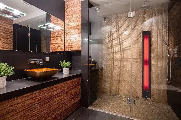 Xiomara Feel Good Shower IR-XL infrarood inbouw 185x20.7 cm zwart
