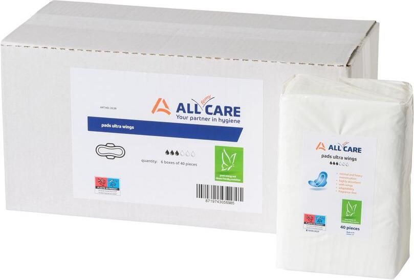 All Care Maandverband Ultra Wings bulkverpakking (6x40 stuks)