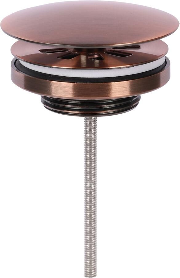 Differnz always open afvoerplug voor fontein rood koper