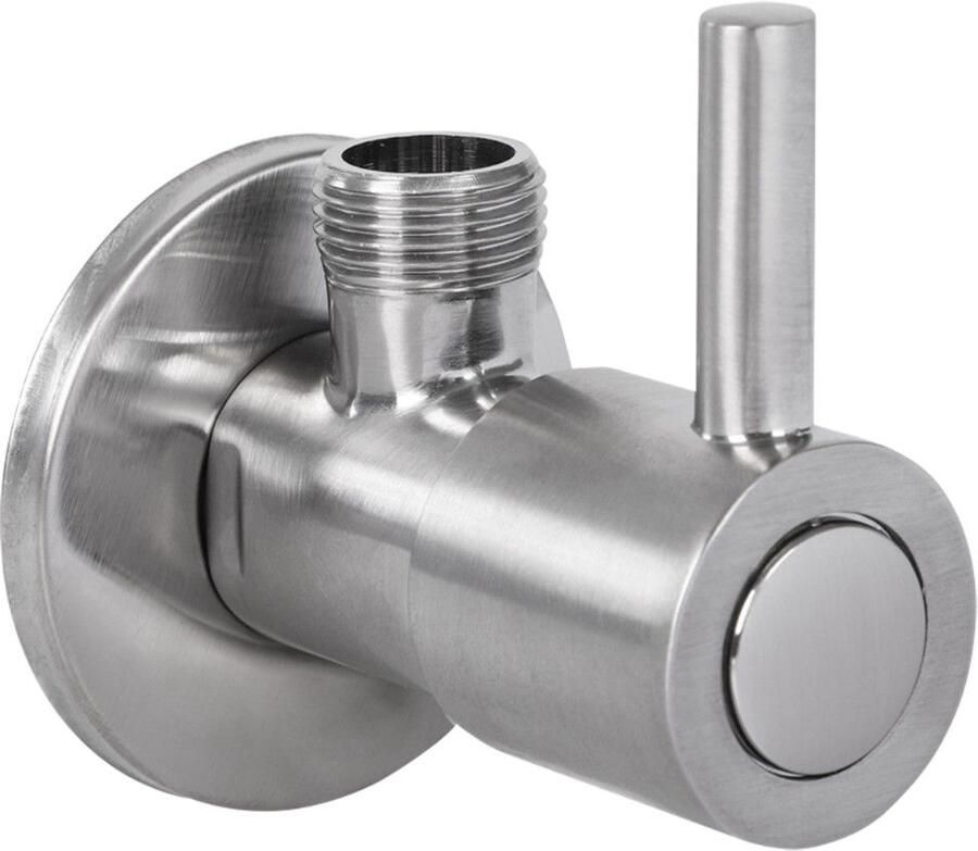 Differnz Hoekstopkraan Met Rozet 1 2x3 8 mm Mat Chroom