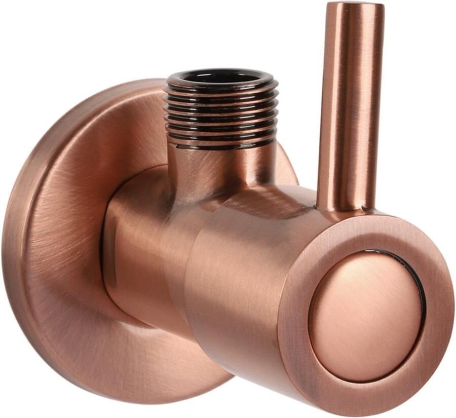 Differnz Hoekstopkraan Met Rozet 1 2x3 8 mm Rood Koper