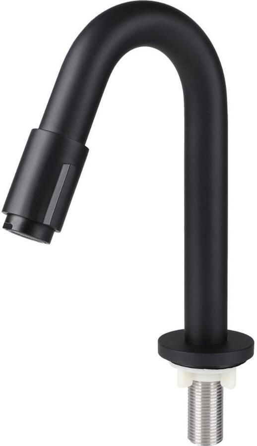 Differnz staande fonteinkraan 1 2" met gebogen uitloop 19 cm mat zwart