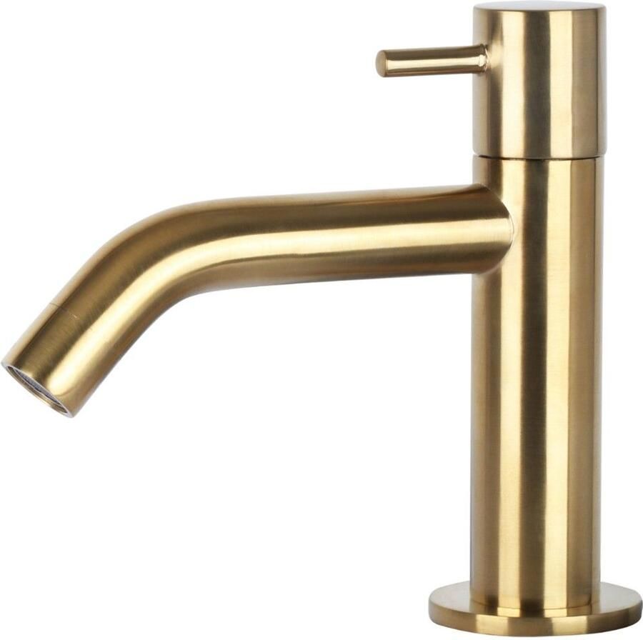 Differnz Mix toiletkraan geborsteld messing goud gebogen fonteinkraan