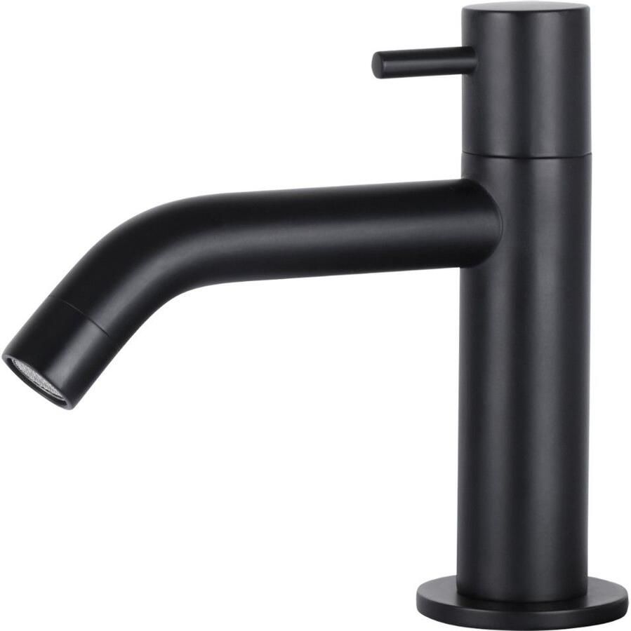 Differnz Mix toiletkraan mat zwart gebogen fonteinkraan