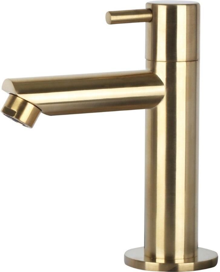 Differnz Mix toiletkraan geborsteld messing goud recht fonteinkraan