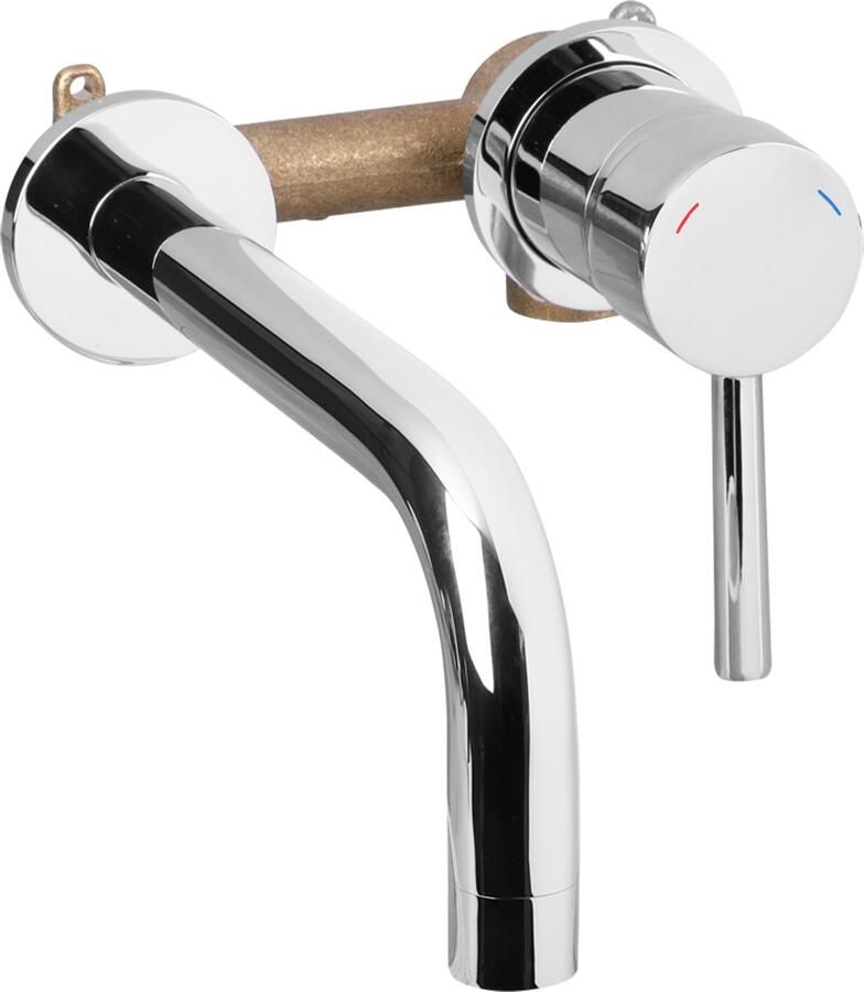 Differnz muurkraan inbouw koud warmwater rechts chroom - Foto 2