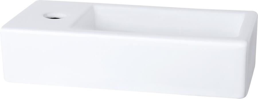 Differnz Ravo Fontein 38.5x18.5x9.5cm 1 kraangat links keramiek wit 38.005.42
