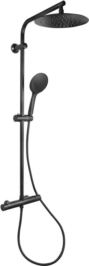 Differnz Regendouche | Thermoline | 25cm Stortdouche met handdouche | Opbouw | Mat Zwart