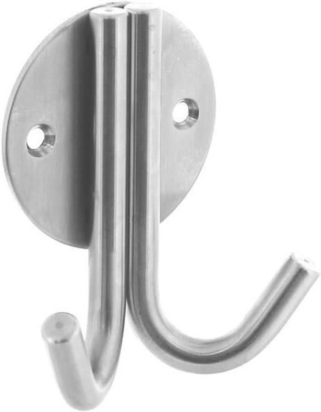 Intersteel Aqua Intersteel jashaak met dubbele haak op ronde achterplaat ø52mm RVS