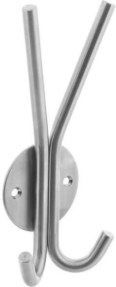 Intersteel Aqua Intersteel kapstokhaak met dubbele haak op ronde achterplaat ø52mm RVS